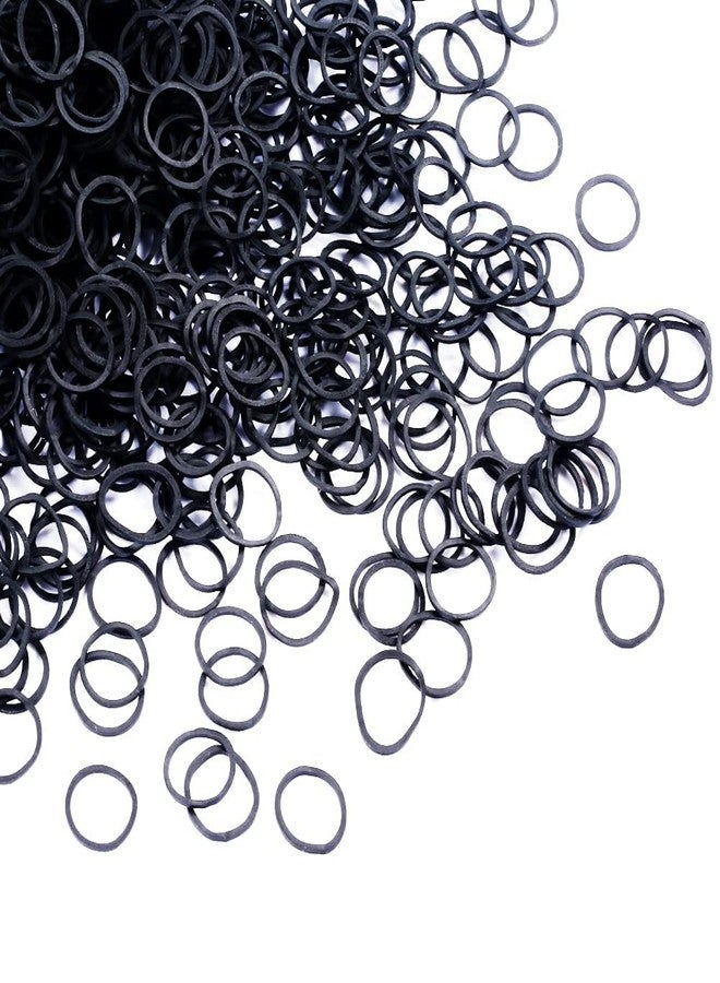 BEBEEPOO black Elastic Hair Bands，BEBEEPOO 500pcs Mini Rubber Bands with a box Soft Elastic Bands for Kid Hair Braids Hair - Image 1